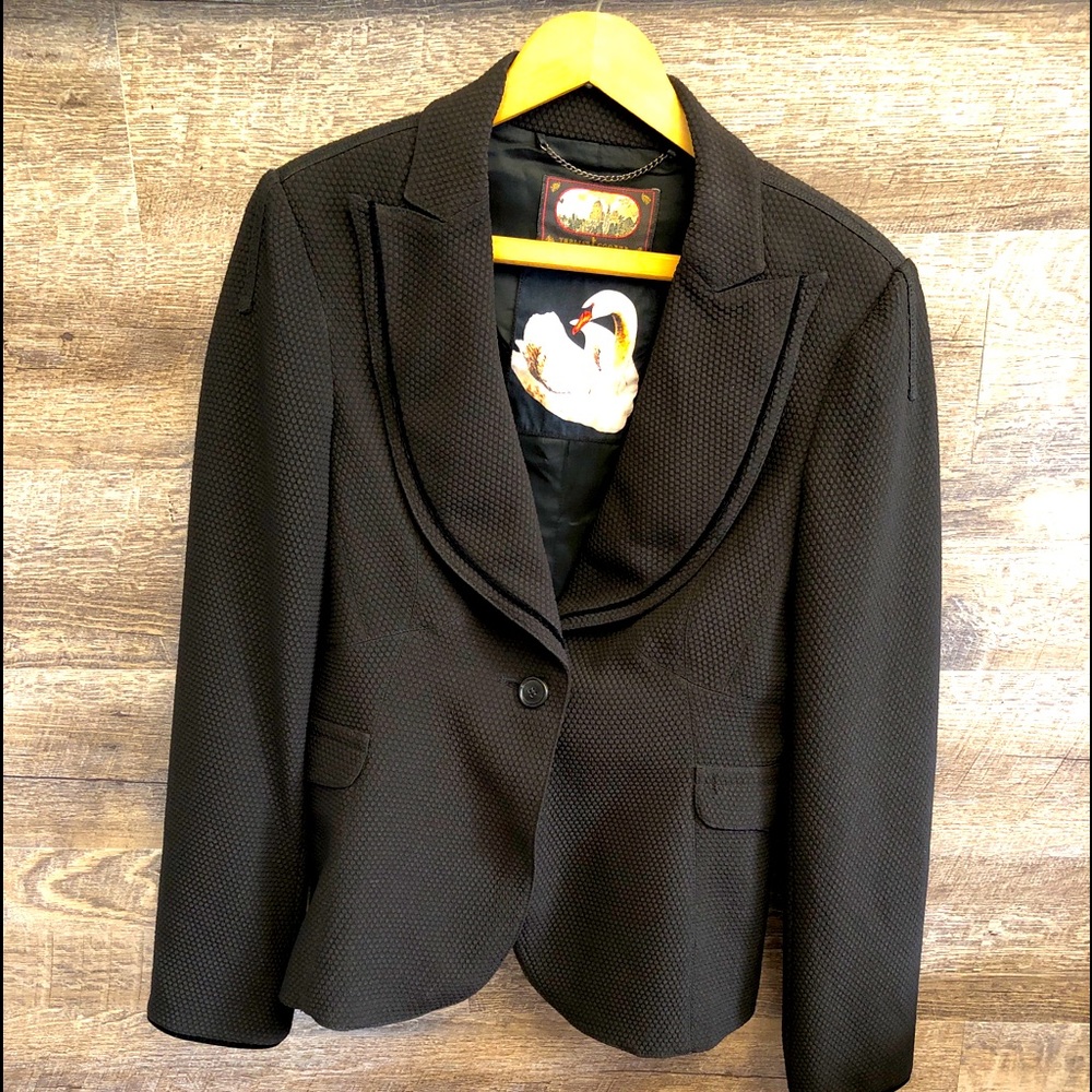 Trelise Cooper Goose Bump Tux on Your Side Black Jacket New US 8